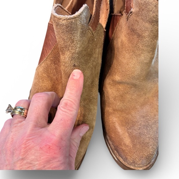 Born Carin Brown Tan Suede Leather Ankle Boots, size 8M, Western Cowgirl Prairie - Picture 7 of 14